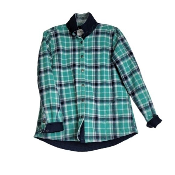Orvis Jackets & Blazers - 3 X 25 ORVIS women's flannel plaid shirt jacket blue teal size midium shacket